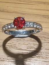 9ct White Gold Ruby Solitaire