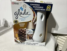 Glade Automatic Spray Air Freshener Dispenser  & 6.2 oz CASHMERE WOODS Refill