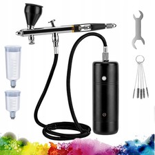 AIRBRUSH SET AIRBRUSH KOMPRESSOR KOMPLETT SET PISTOLE TORTEN MIT SPRITZPISTOLE