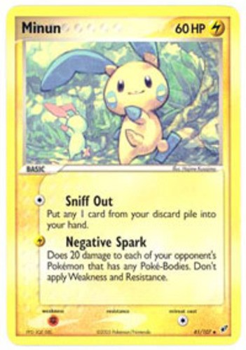 Lightly Played Minun - 41/107 - Uncommon Pokemon Deoxys