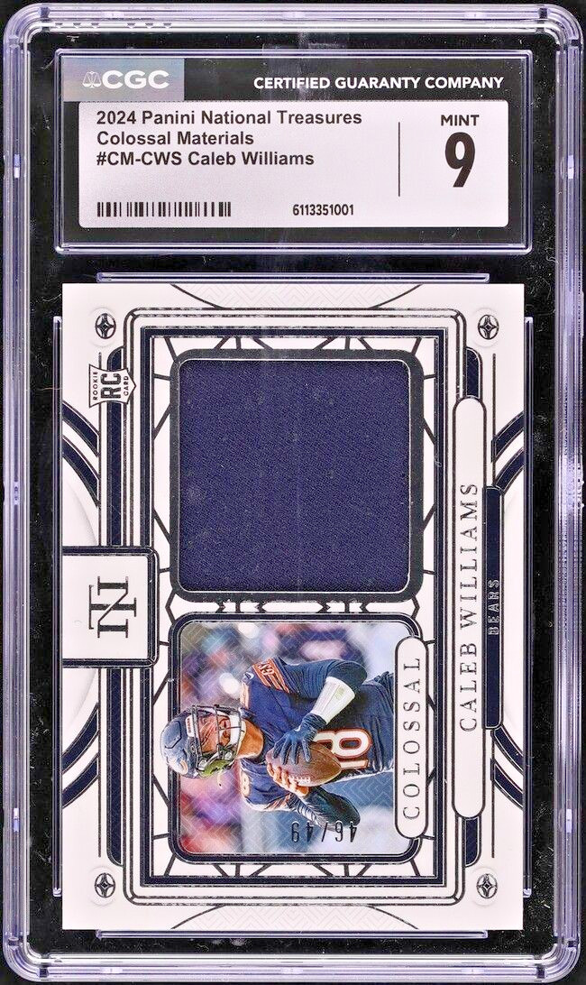 CALEB WILLIAMS 2024 NATIONAL TREASURES COLOSSAL ROOKIE PATCH /49  #CM-CWS CGC 9