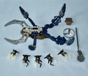 Lego Bionicle VISORAK - Gold Makuta Rahi Spider with 5 Glow in the Dark Spiders