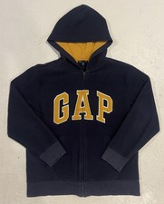 Gap Fleece Sweater Boys XL Full Zip Hooded Jacket Long Sleeve Hoodie Blue