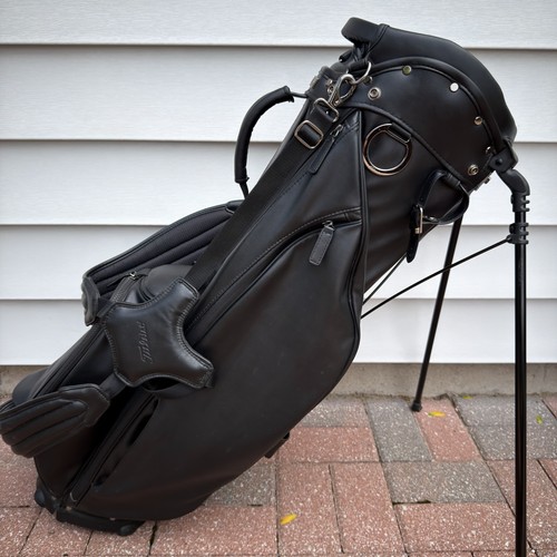 Titleist Links Legend Stand Carry Golf Bag Black Synthetic Leather 4 Way Divider