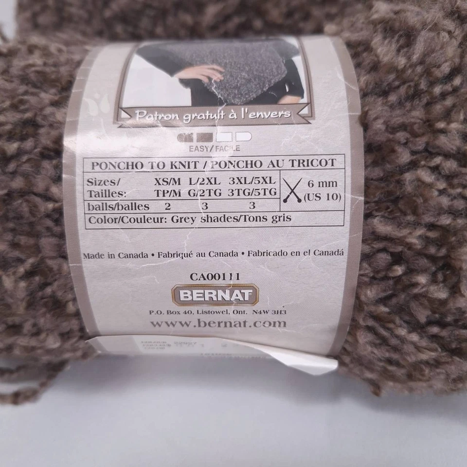 Lot of 3 Skeins Bernat Soft Boucle Yarn Misty Shades Bulky 5 Brown 140g 255yds - Image 3 of 4