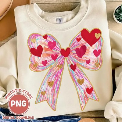 Coquette Bow Valentine Pink Heart Aesthetic Sweatshirt