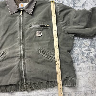 Vintage Carhartt Detroit Jacket J97 CHT Grey Blanket Lined Size