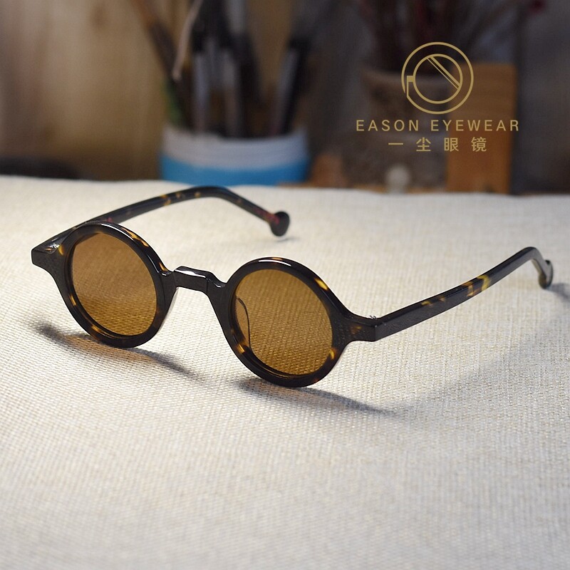 Round John Lennon polarized sunglasses tortoise acetate  display picture 3