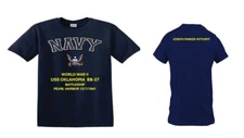 USS OKLAHOMA  BB-37* PEARL HARBOR*BATTLESHIP* SHIRT. NAVY OFFICIALLY LICENSED