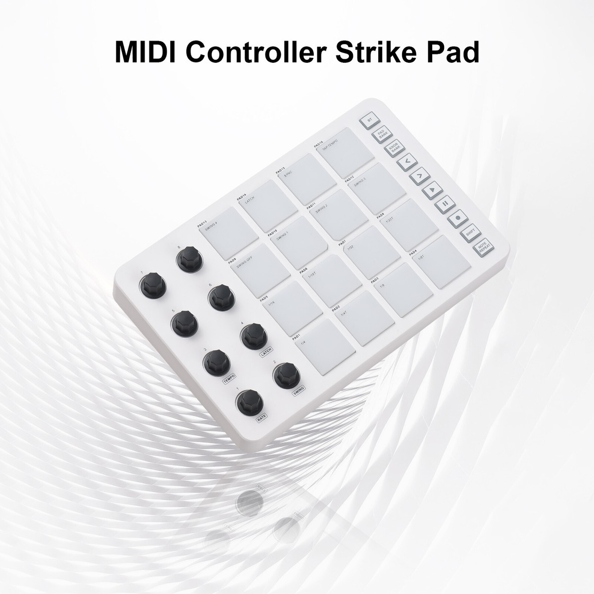 Mini MIDI Controller Pad 16 RGB Beat Pads 8 Assignable Knobs 3.5mm