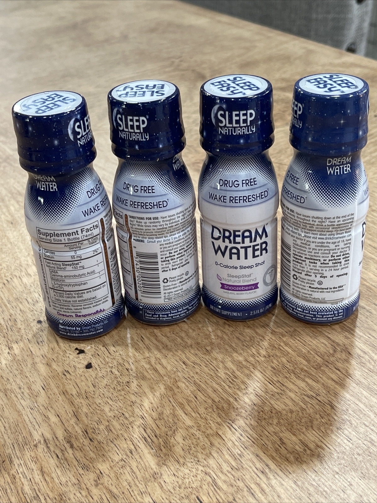 Lote de 4 Dream Water Original con SleepStat Snoozeberry 2,5 fl oz.