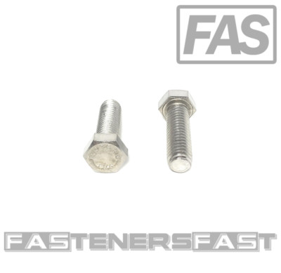 (25) 3/8-16x1 1/4'' 316 Stainless Steel Hex Cap Screws Hex Bolts FT MARINE GRADE