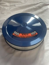 460 Ford air Cleaner White filter 14x3 ford blue steel air cleaner decal