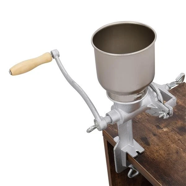 500# Molinillo de grano de operación de manivela manual de uso doméstico plateado Foto 2 de 4