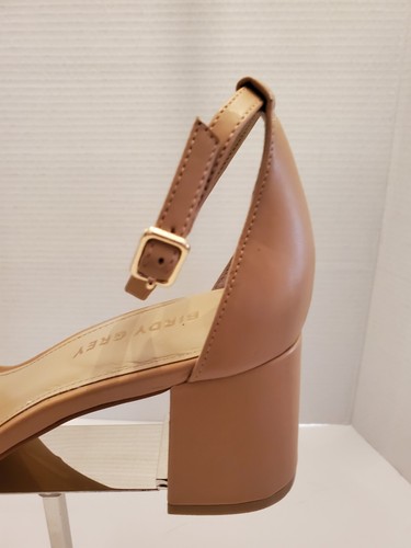 Birdy Grey Mary High Chunky 2.5in. Heels Nude Latte Ankle Strap Sz.9 - Picture 20 of 23