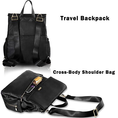 Landici Diaper Bag Backpack Faux Leather Black NEW | eBay display picture 3