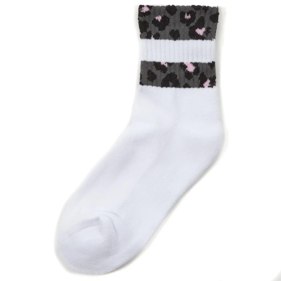 Tiermuster Sport Socken Damen Weiß Gerippt Rundhals Baumwollreich 6 Oder 12 Paar - Bild 3 von 4