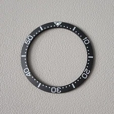 Bezel Insert Black SKX007 Ceramic / Sloped C3 Low Pip / Matte