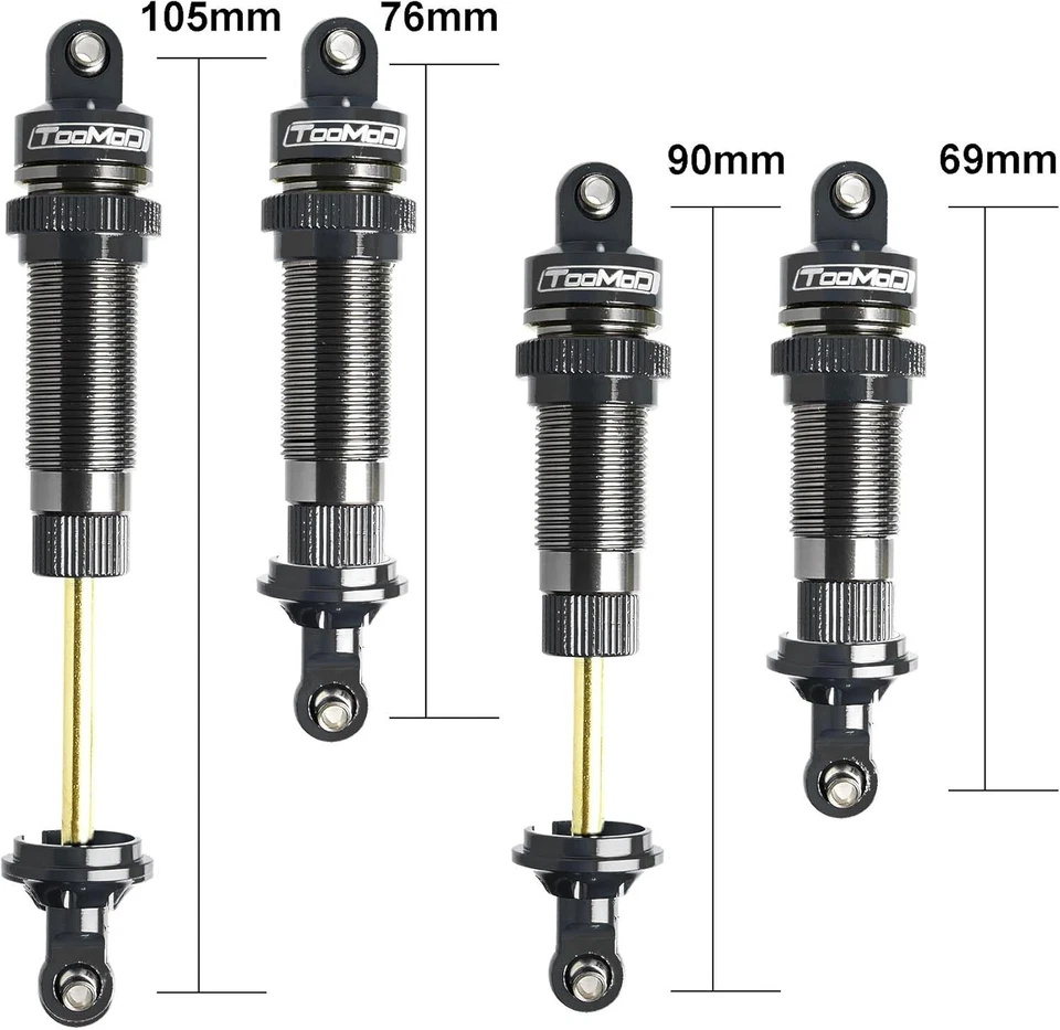 90mm/105mm RC Oil Shock Big Bore Damper for Slash/Stampede/Rustler/Bandit/Vortek - Image 3 of 4