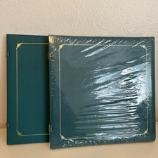 Creative Memories 12x12 Empress Teal Albums, Open Spine Old Style Gold Foil Trim