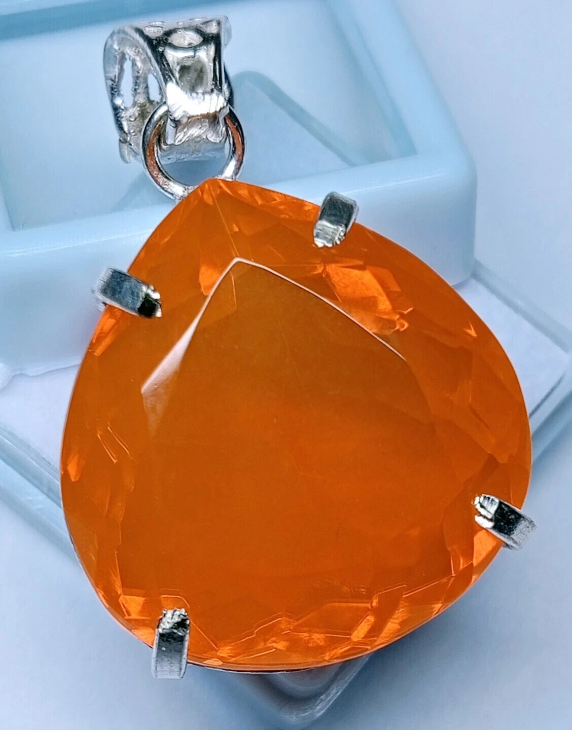 Orange Opal Locket Pendant Pear Cut 72-73 Ct Natural Loose Gemstone Certified