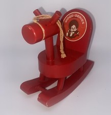 Vintage 1970  s Monchichi  Wood Series  Red Rocking Horse Monchichi Accessories