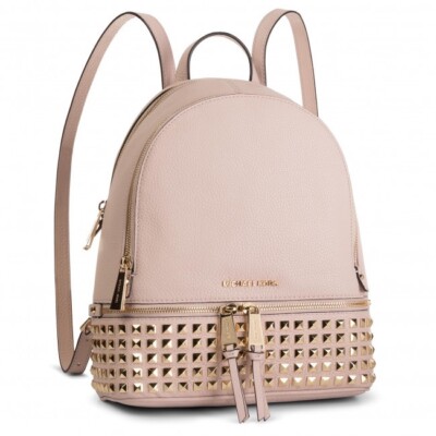 NWT MICHAEL KORS RHEA ZIP PYRAMID STUD LMD BACKPACK TRAVEL  display picture 3