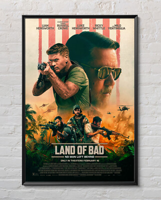 Movie Poster Land of Bad 2024 Russell Crowe LiamHemsworth 24x36inch Glossy M2443