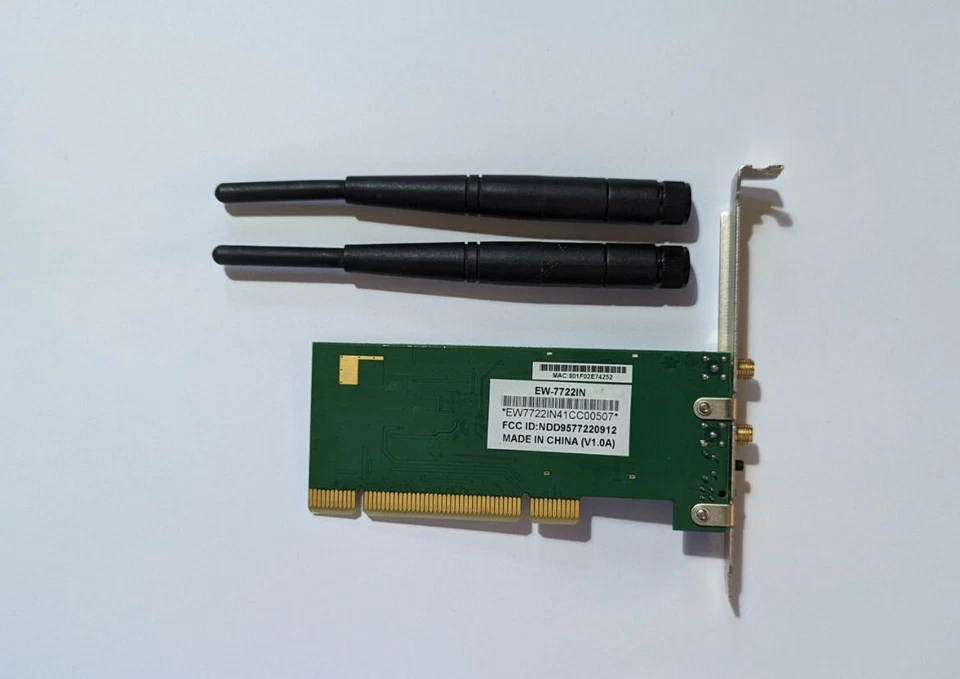 SCHEDA RETE DESKTOP EDIMAX N300 EW-7722IN 802.11b/g/n PCIE ADATTATORE PCI WIFI - Immagine 2 di 3