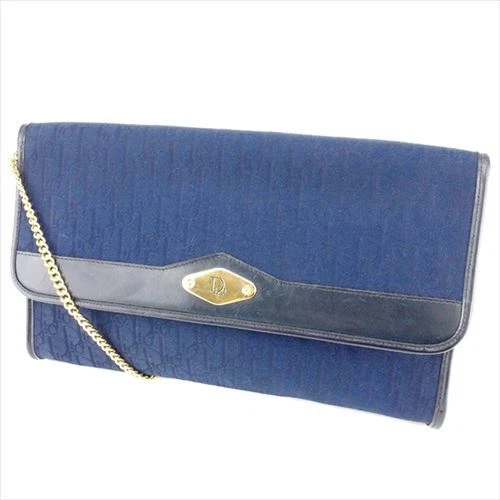 Sac bandoulière Dior trotteur marine or femme authentique d'occasion T6724