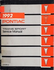 1992 Pontiac Trans Sport Factory Service Manual Original Shop Repair Book