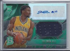 SOLOMON HILL 2013-14 PANINI SPECTRA GREEN PACERS JERSEY AUTO RC #114