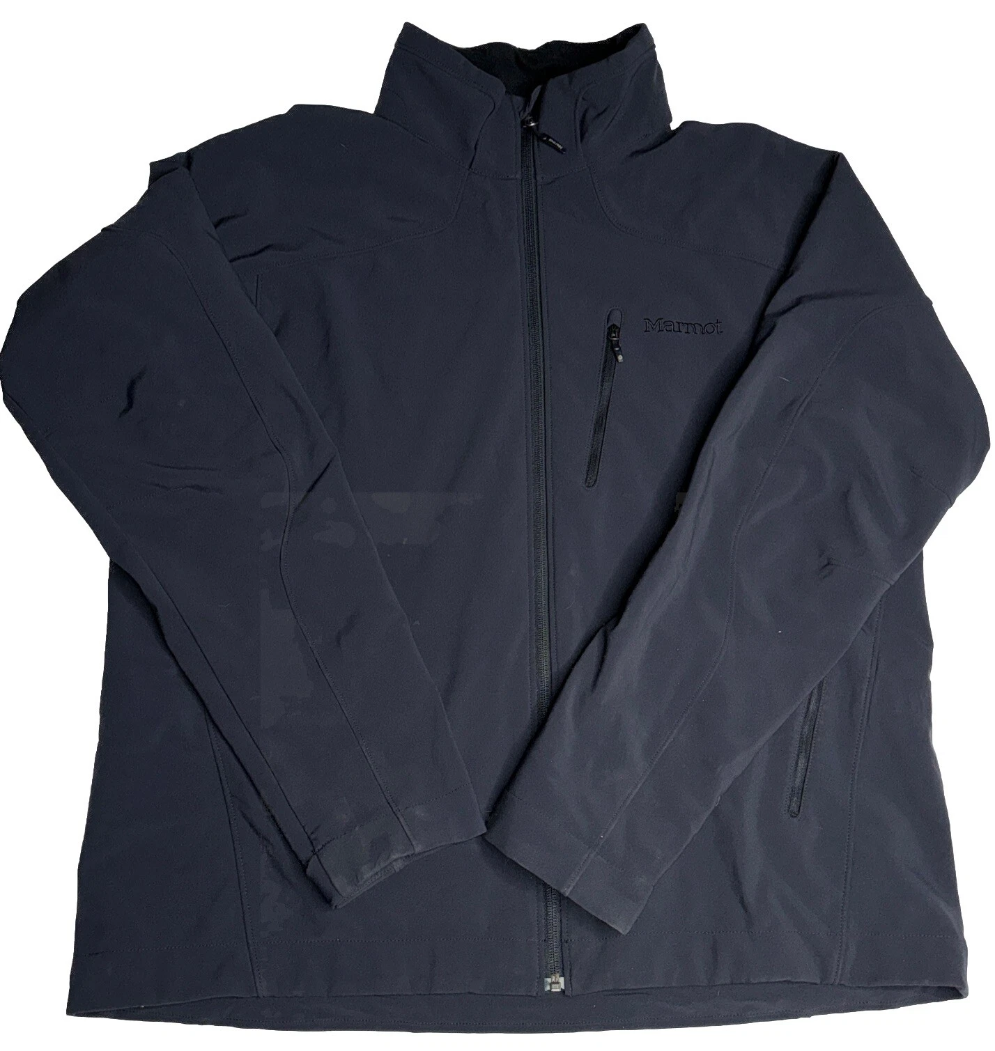 Marmot Softshell Jacket Mens Size XL Black Full Zip Fleece Lined