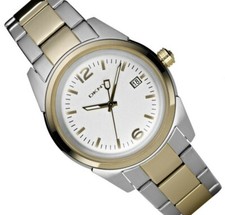 NEW DKNY TWO,2 TONE GOLD+SILVER S/STEEL,CHAMPAGNE DIAL+DATE LADY'S WATCH NY4988