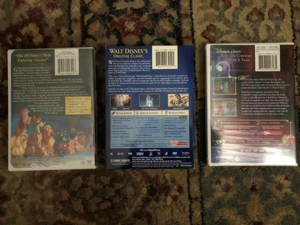 Disney's 10, 11, 12 DVDセット Walt Disney's dvds 10 new Snow White Aladdin, Cinderella