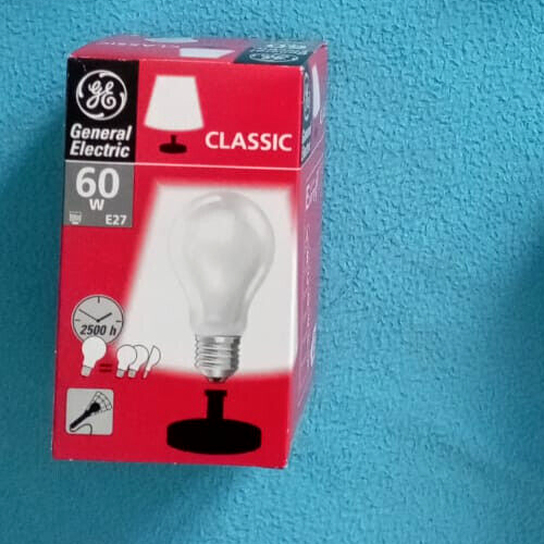 1x Leuchtmittel Glühbirne Glühlampe General Electric Classic, 60W 500 Lumen, E27 - Bild 1 von 4