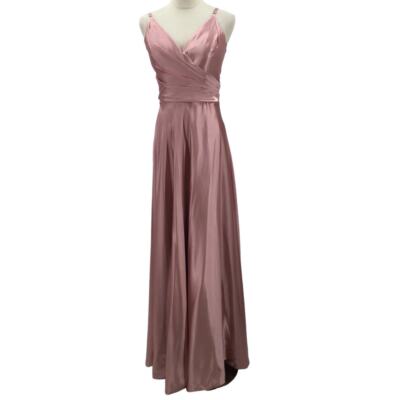 FORMAL PARTY 10 L dusty pink satin faux wrap lace up maxi bridesmaid dress B20 | eBay FORMAL PARTY 10 L dusty pink satin faux wrap lace up maxi bridesmaid dress B20 | eBay