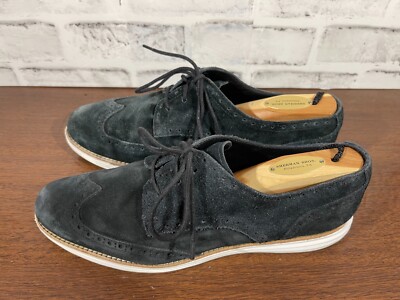 Cole Haan Black Suede Oxford Lunargrand Wingtips Shoes Size 13 Brand New Cole Haan Lunargrand Oxford Shoes 11.5 M Black  main image 4