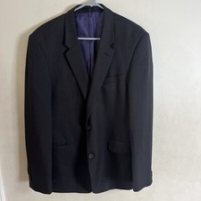 taylor and wright black pinstripe suit jacket blazer 42 Long