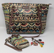 Sakroots Elephant Print Handbag Purse With Keychain And Extra Phone Tote