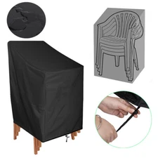 Waterproof Stacking Chair Cover Outdoor Garden Yard Patio Furniture Chairs Cover