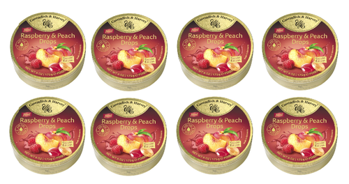913706 8 x 175g CAVENDISH & HARVEY RASPBERRY AND PEACH FILLED DROPS ...