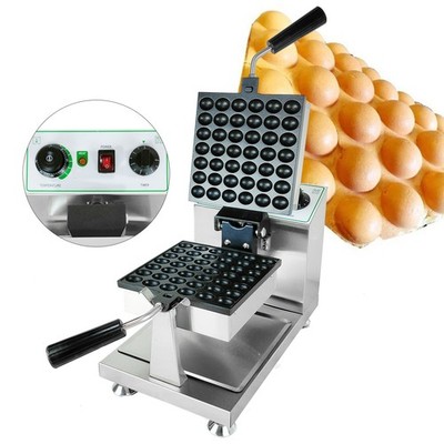 Commercial Stainless Electric Bubble Egg Cake Maker Waffle Maker Machine Silver