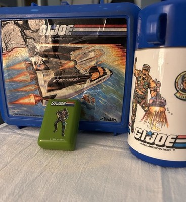 Lot#Vintage 1989 Hasbro Gi Joe Lunchbox Thermos &vintage Gi Joe