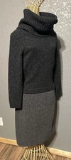 Weekend Max Mara M Gray Mohair Wool Turtle Neck Sweater Dress Minimalist Demure