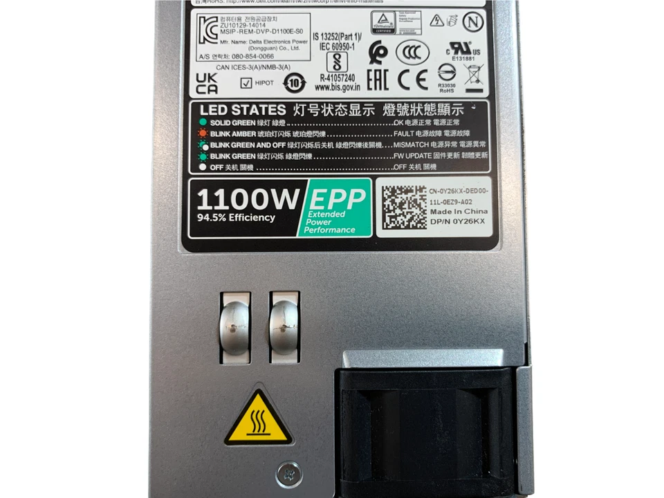 Dell PowerEdge 1100W Power Supply R630 R640 R730 R740 T630 T640 PSU Y26KX - Image 4 of 4