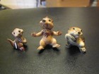 Vintage Hagen Renaker porcelain miniatures 2 Chipmunks and 1 Beaver — photo 1