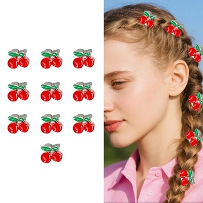 10Pcs Small Cherry Hair Clip,Fruit Hair Clips Cute Cherry Accessories Barrett...