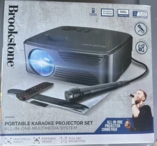 Brookstone Portable Karaoke Projector Set All In One Multimedia System