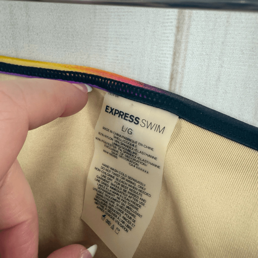 Express Women’s Large Purple Patterned Bikini Swi… - image 5